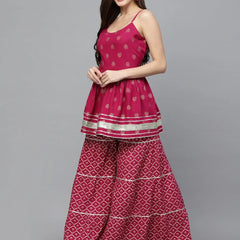 Rayon Short Kurti and Sharara set