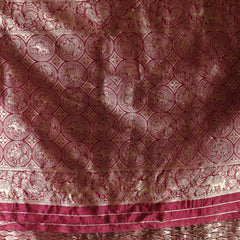 Stylum Women's Ethnic Motifs Woven Design Zari Silk Blend Banarasi Saree (Wineelbow)