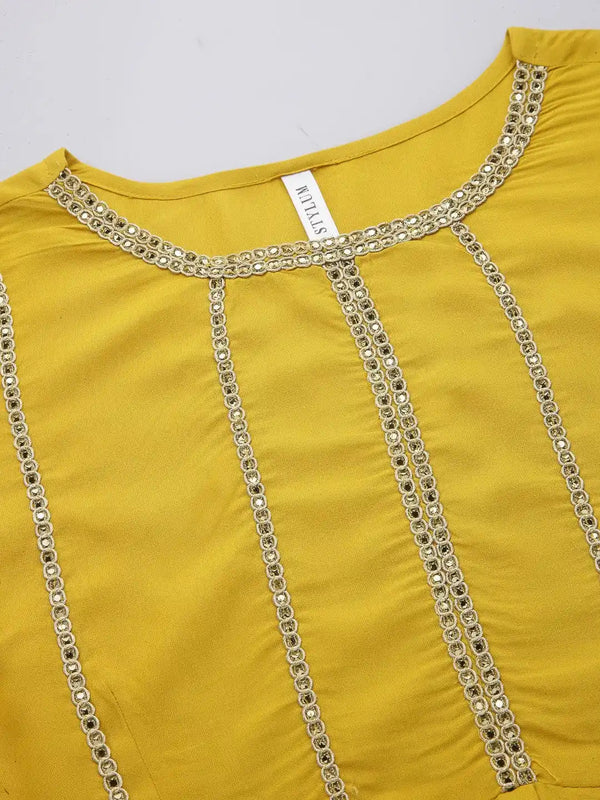 Rayon Pleated kurta Dhoti Pant Set