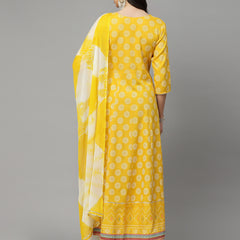Yellow Anarkali Kurta with Dupatta