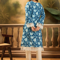 Stylum Women's Blue Floral Printed Cotton Straight Kurta (BLUEGALI)