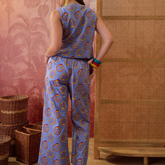 Stylum Women's Blue Floral Printed Cotton Co-Ord Set (CSBLUESWIFT)