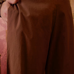 Stylum Women's Brown Solid & Embroidered Cotton Co-Ord Set (CSBROWNROCKY)
