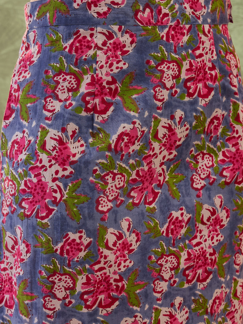 Stylum Women's Turquoise Floral Printed Cotton Co-Ord Set (CSTURQRAWAI)