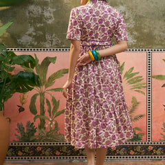 Stylum Women's Cream Floral Printed Cotton Flared Dress (DRSCREAMDATES)