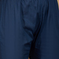 Stylum Women's Blue Striped Printed Cotton Straight Kurta Pant Dupatta Set (KPDBLUESAGO)