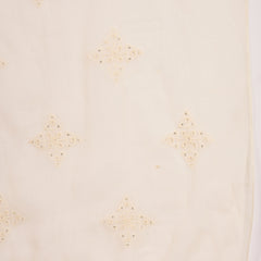 Stylum Women's Cream Embroidered Cotton Blend A-Line Kurta Pant Dupatta Set (KPDCREAMSONAM)