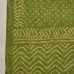 Stylum Women's Green Bandhej Printed Cotton Straight Kurta Pant Dupatta Set (KPDGREENBAZZI)