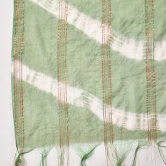 Stylum Women's Green Solid & Embroidered Silk Blend A-Line Kurta Pant Dupatta Set (KPDGREENFABLE)