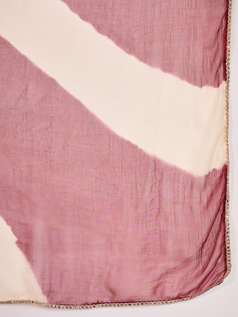 Stylum Women's Maroon Floral Printed Rayon Flared Kurta Pant Dupatta Set (KPDMAROONMOSKO)