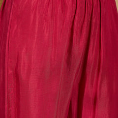 Stylum Women's Pink Floral Printed & Embroidered Chinon Straight Kurta Pant Dupatta Set (KPDPINKAPPLE)