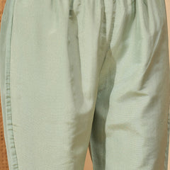 Stylum Women's Pista Solid Silk Blend A-Line Kurta Pant Dupatta Set (KPDPISTAMOHAK)