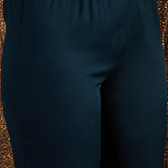 Stylum Women's Teal Solid & Embroidered Crepe A-Line Kurta Pant Dupatta Set (KPDTEALMILANI)