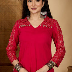 Stylum Women's Pink Solid Crepe A-Line Kurta Pant Set (KPPINKKOTA)