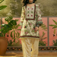 Stylum Women's Red Floral Printed & Embroidered Cotton A-Line Kurti Farshi Salwar Set (KSREDALIZA)