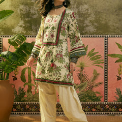 Stylum Women's Red Floral Printed & Embroidered Cotton A-Line Kurti Farshi Salwar Set (KSREDALIZA)