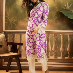 Stylum Women's Purple Floral Printed Cotton Straight Kurta (PURPLEGALI)