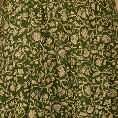 Stylum Women's Green Ethnic Printed Cotton Crop Top With Skirt (STGREENSARAS)
