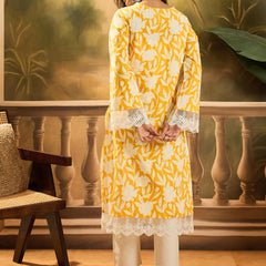 Stylum Women's Yellow Floral Printed Cotton Straight Kurta (YELLOWGALI)