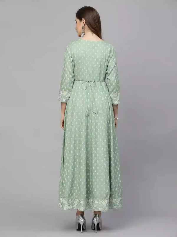 Pista Rayon Anarkali Kurta