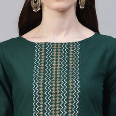 Cotton Straight Kurta Pant Dupatta Set