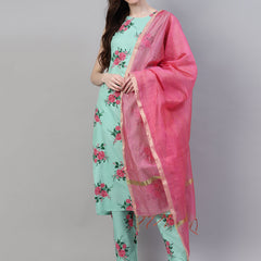 Stylum Women's Printed Rayon Straight Kurta Pant Dupatta Set (01umkpdset)