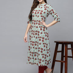 Stylum Women's Printed Cotton A-Line Kurta (ALICEICE)