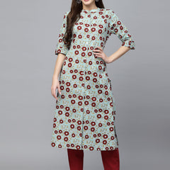 Stylum Women's Printed Cotton A-Line Kurta (ALICEICE)