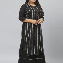 Straight Kurta Sharara Dupatta Set
