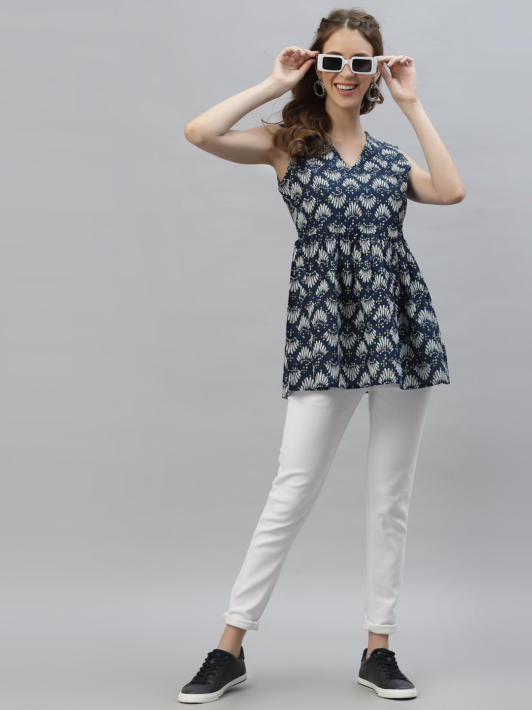 Stylum Women's Printed Cotton Top (CAMPA)