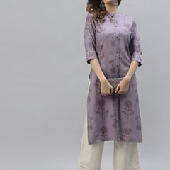 Stylum Women's Floral Printed Rayon Straight Kurta (DOLLYIRIS)