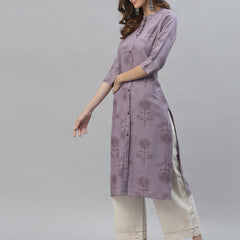 Floral Printed Rayon Straight Kurta