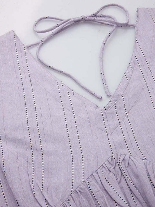 Stylum Women's Woven Design Cotton Blend Flared dress (DRSCLOVER)