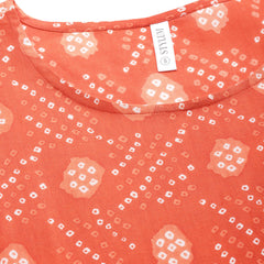 Stylum Women's Bandhej Printed Cotton Top (FANTA)