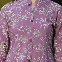 Stylum Women's Floral Print Rayon A-Line Kurta (FIONAMAUVE)