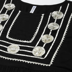 Stylum Women's Embellished Rayon Flared Kurta (FOGBLACK)