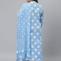 Cotton Straight Kurta Pant Dupatta Set