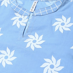 Stylum Women's Printed Cotton Straight Kurta Pant Dupatta Set (GreyKhadiKPD)