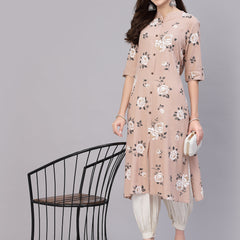 Stylum Women's Floral Printed A-Line Kurta (JIOBEIGE)