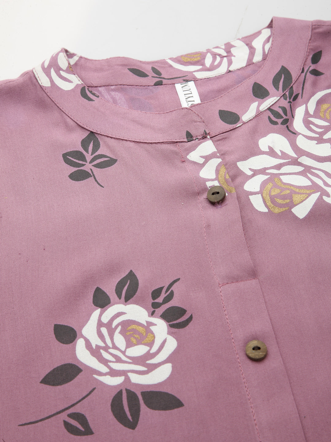 Stylum Women's Floral Printed A-Line Kurta (JIOMAUVE)