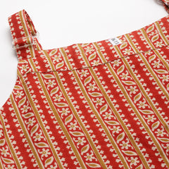 Stylum Women's Rust Printed Cotton Kurta (JOLACOLOR)