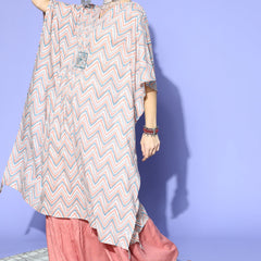 Stylum Women's Stripes Printed Cotton Kaftan Kurta  (KAFT4TIPSY)