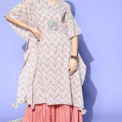 Stylum Women's Stripes Printed Cotton Kaftan Kurta  (KAFT4TIPSY)