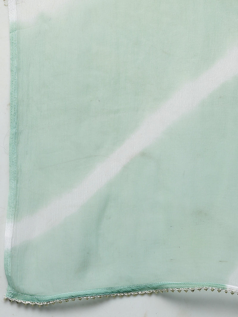 Stylum Women's Bandhej Printed Rayon Kurta Pant Dupatta Set (KPDAGROLEMON)