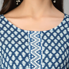 Cotton Flared Kurta Pant Dupatta Set