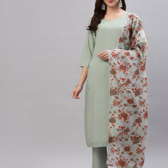 Stylum Women's Solid Rayon Straight Kurta Pant Dupatta Set (KPDMOREAGRO)