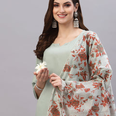 Stylum Women's Solid Rayon Straight Kurta Pant Dupatta Set (KPDMOREAGRO)