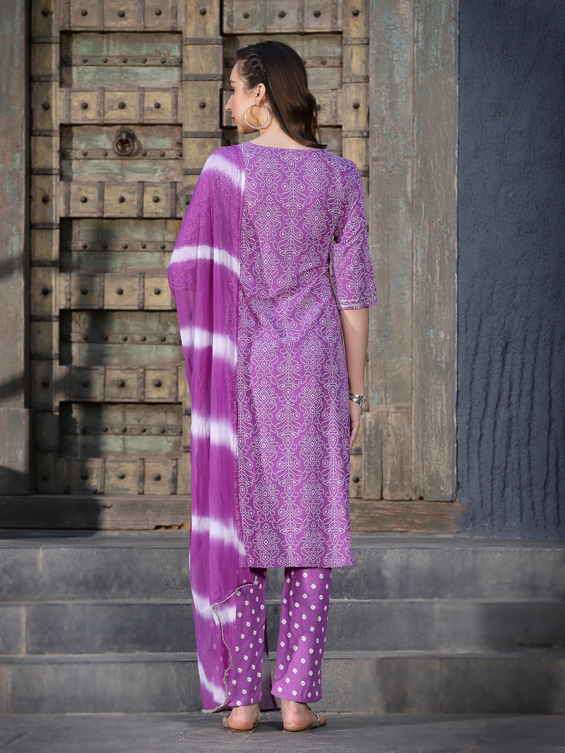 Rayon Kurta Pant Dupatta Set
