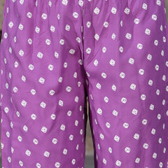 Stylum Women's Bandhej Printed Rayon Kurta Pant Dupatta Set (KPDPURPLELEMON)