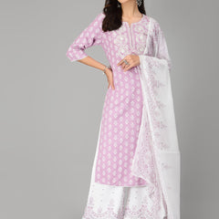 Stylum Women's Embroiderd & Printed Rayon Kurta Pant Dupatta Set (KPDRANGOON)